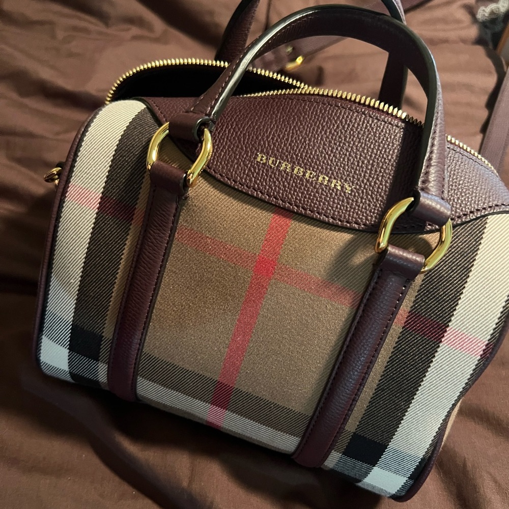 BRAND NEW BURBERRY HOUSE CHECK DERBY ALCHESTER BOWLING TOTE BAG SATCHEL